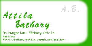 attila bathory business card
