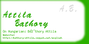 attila bathory business card